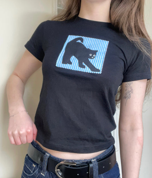 Cat patch baby tee