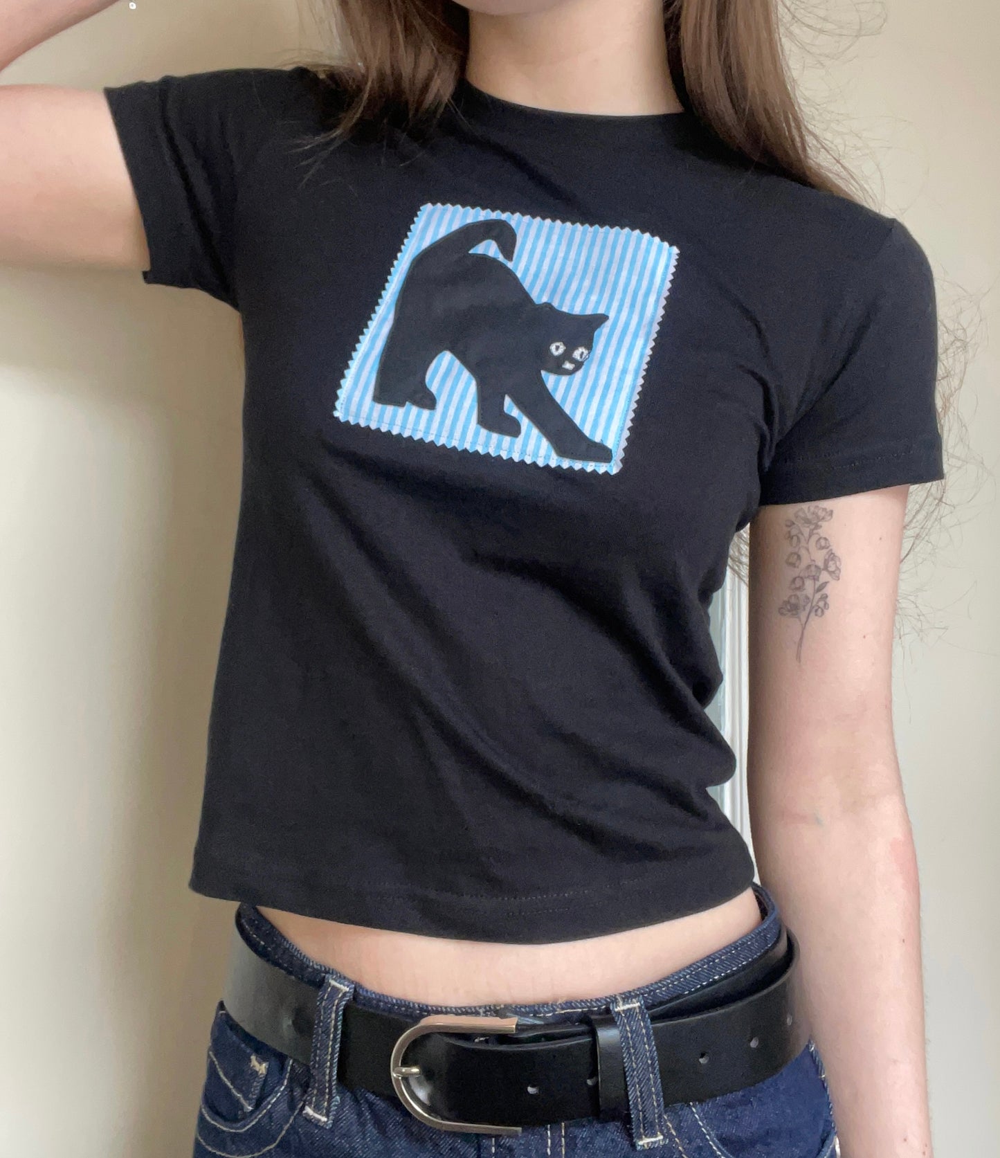 Cat patch baby tee
