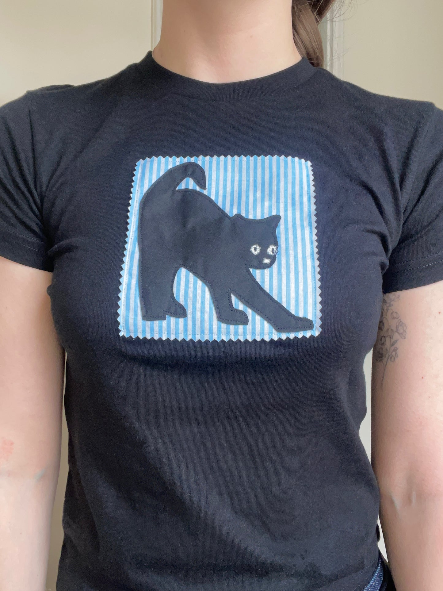 Cat patch baby tee