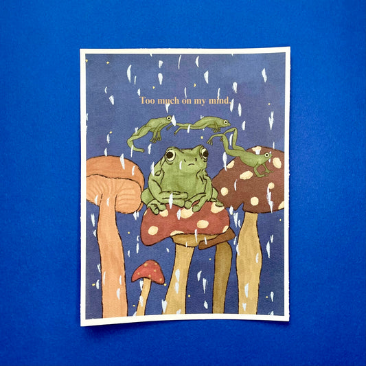 Too much on my mind frog print