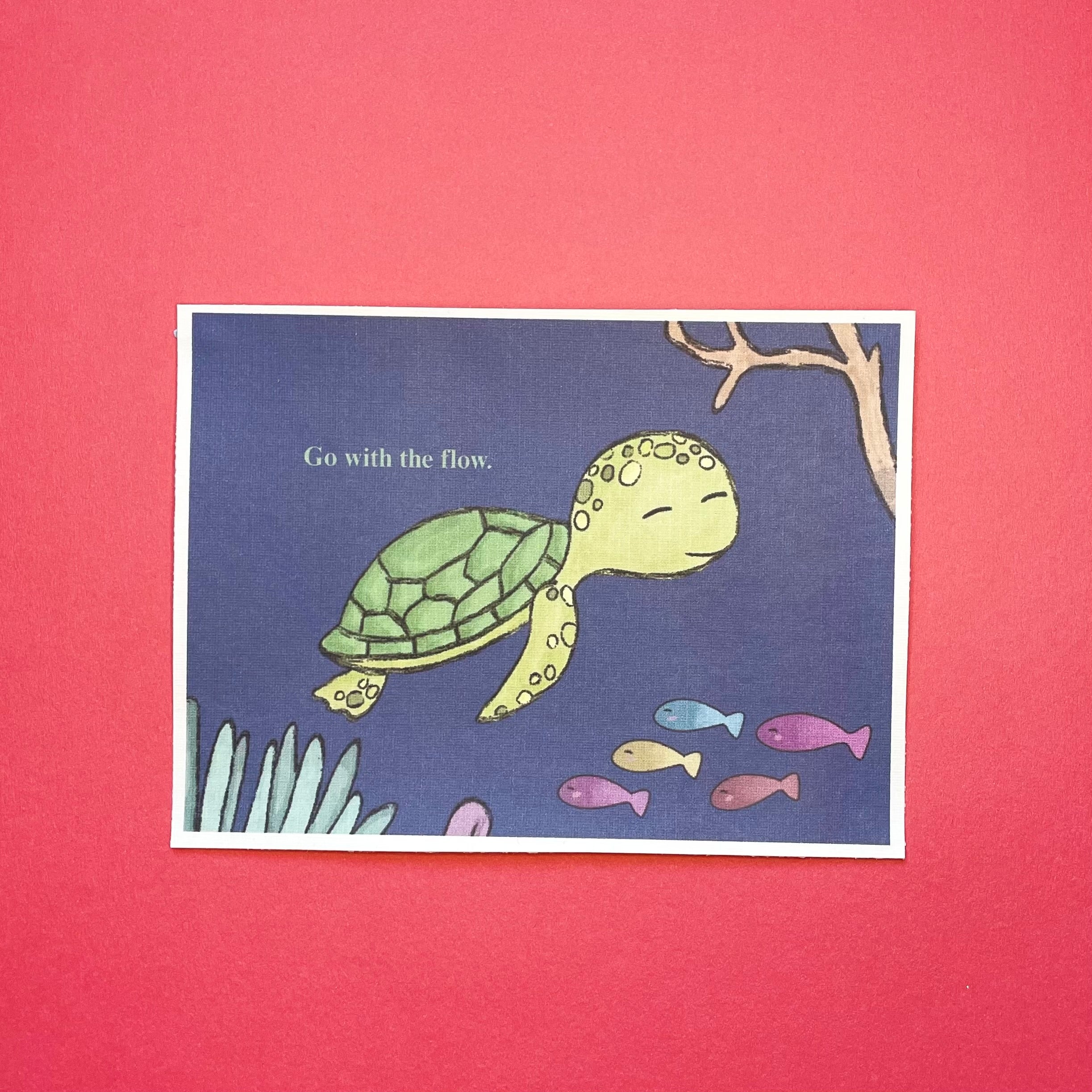 Go with the flow turtle print