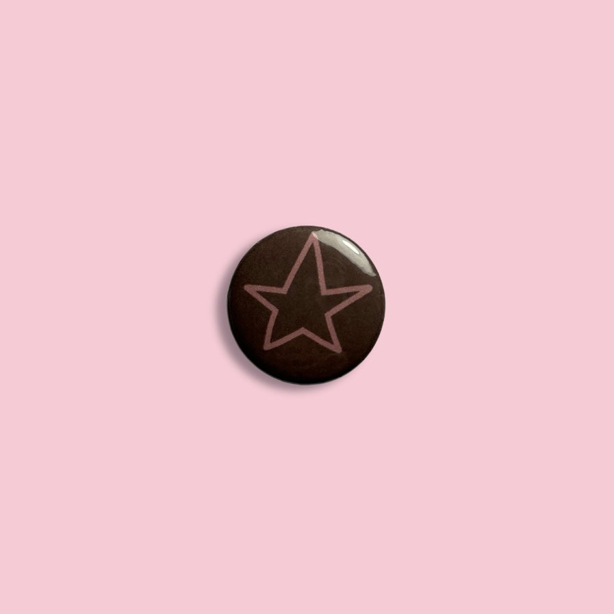 Brown and pink star small badge