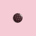 Burgundy polka dot small badge