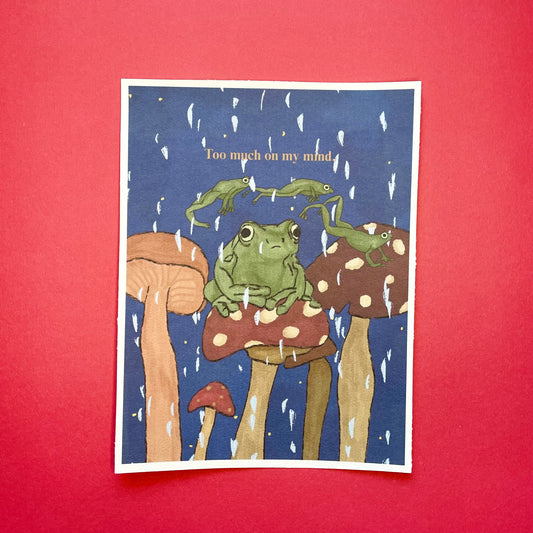 Too much on my mind frog print
