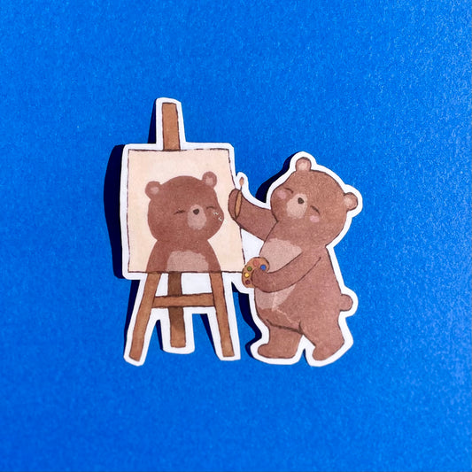 Painting bear sticker