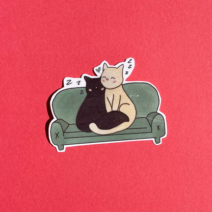 Sleepy cats sticker