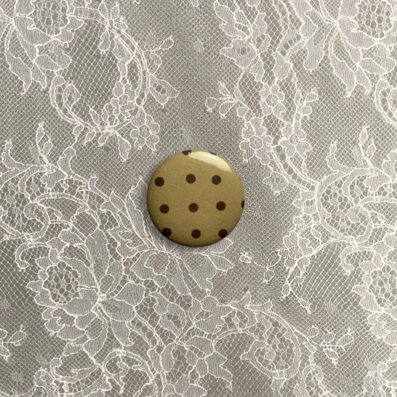 Yellow polka dot small badge