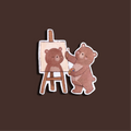 Painting bear sticker