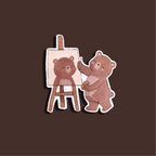 Painting bear sticker