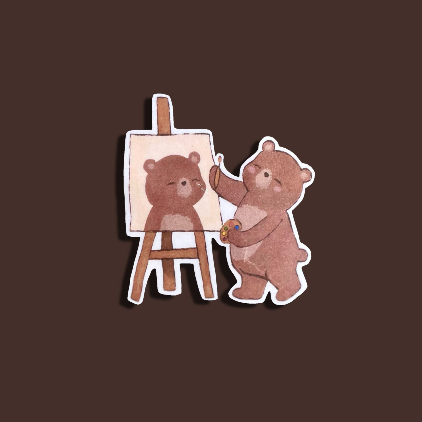 Painting bear sticker