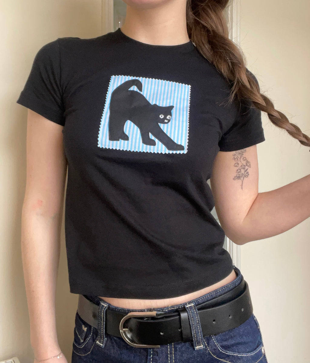 Cat patch baby tee