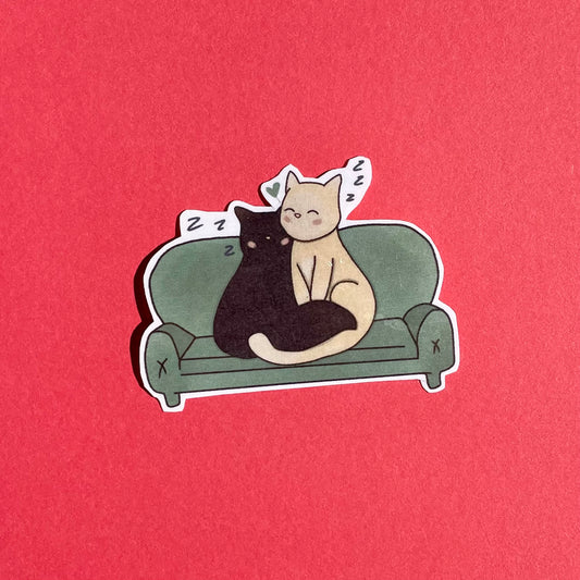 Sleepy cats sticker