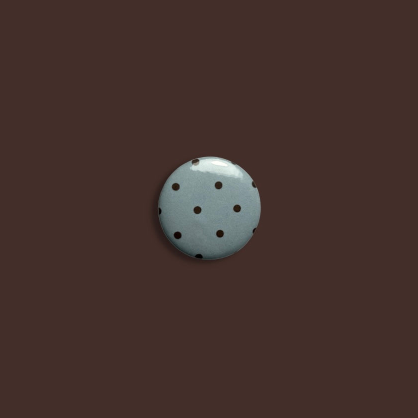 Blue polka dot small badge