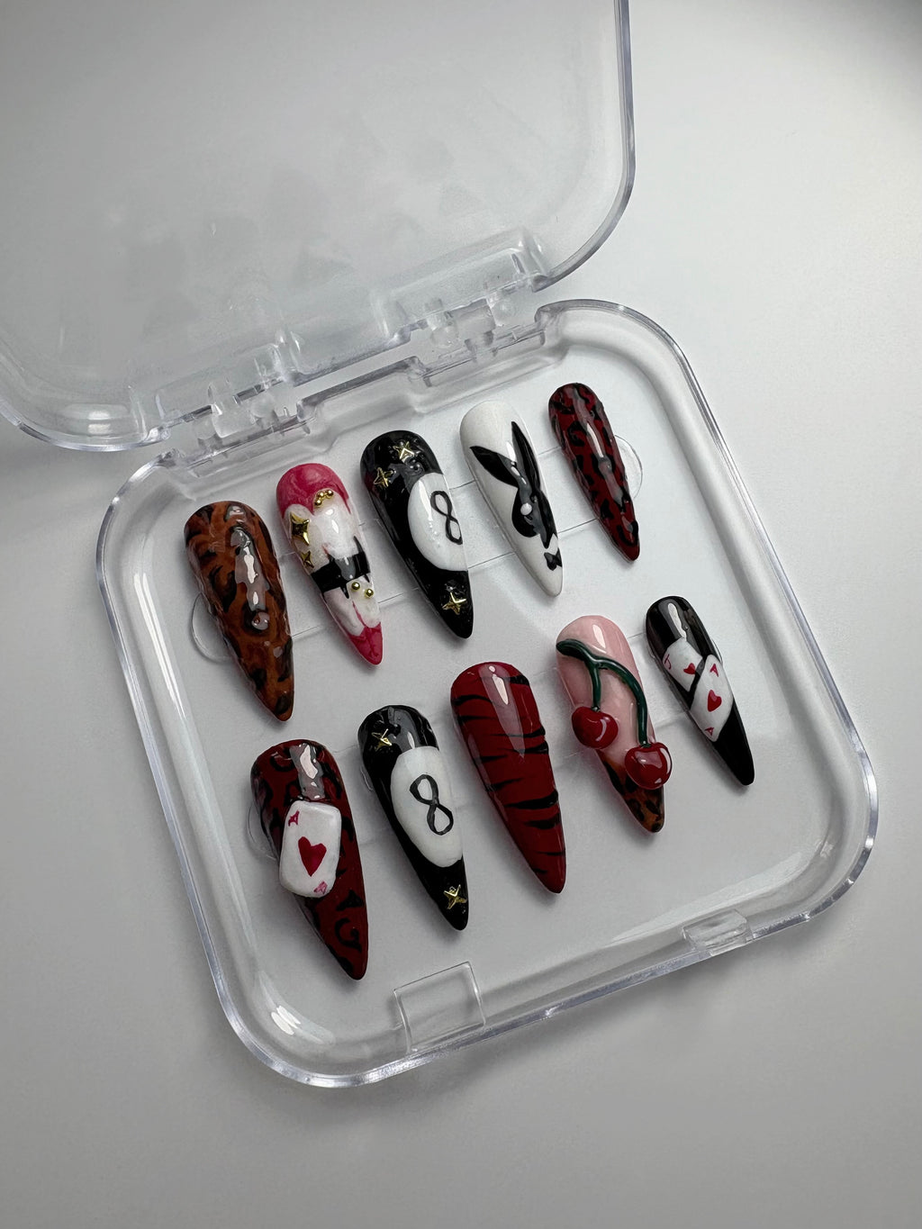 8-ball stiletto nails