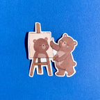 Painting bear sticker