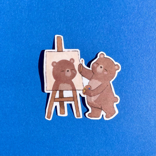 Painting bear sticker
