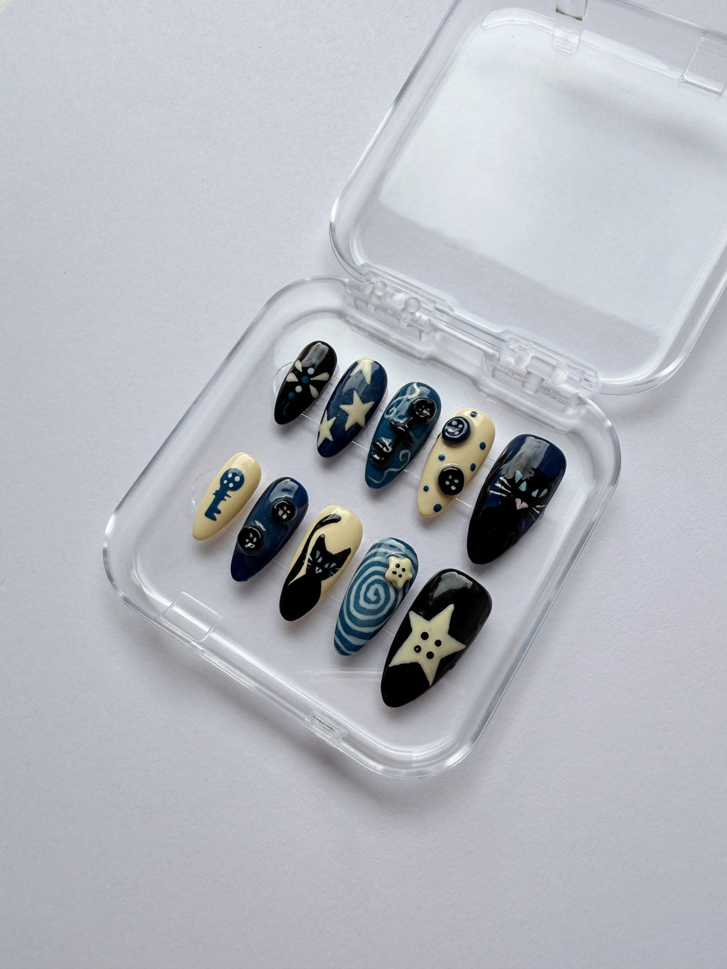 Coraline almond nails