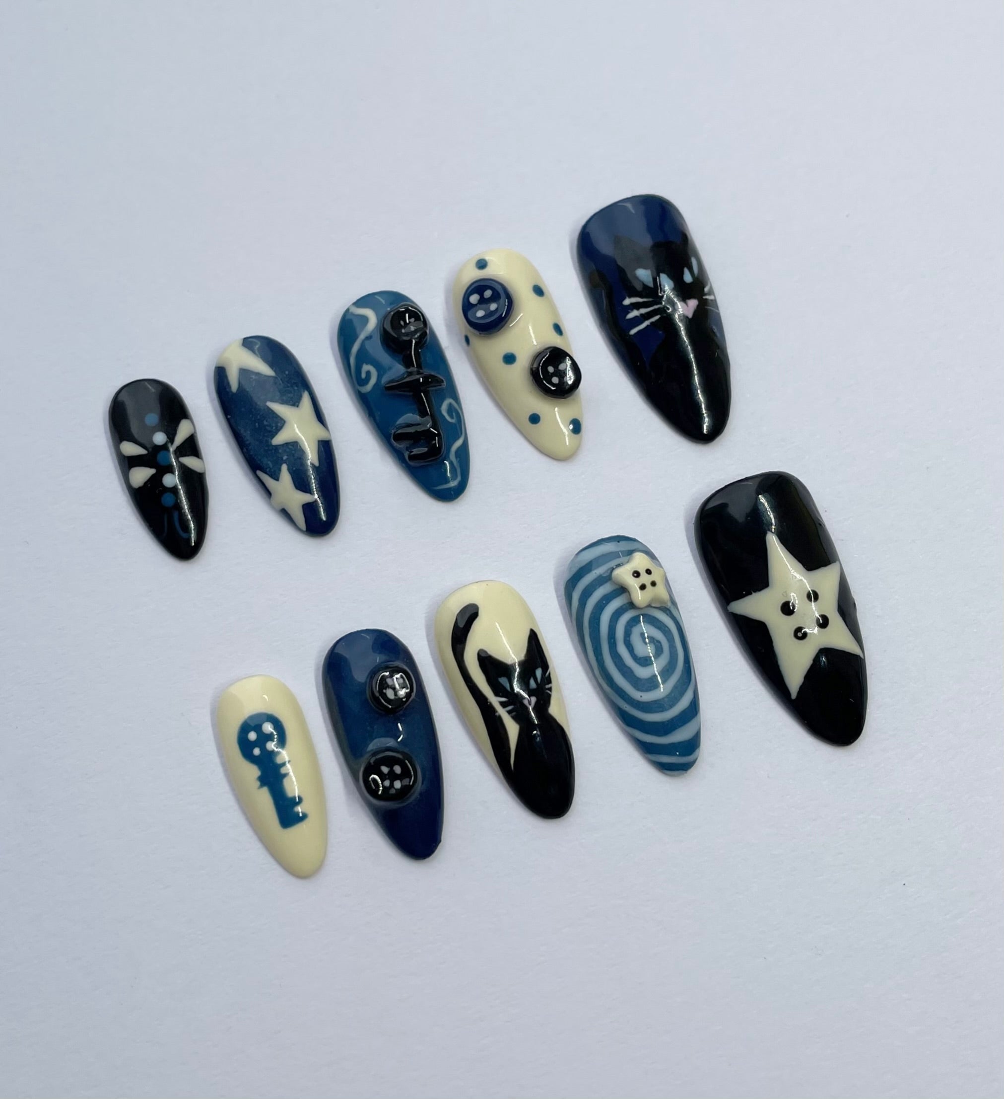 Coraline almond nails