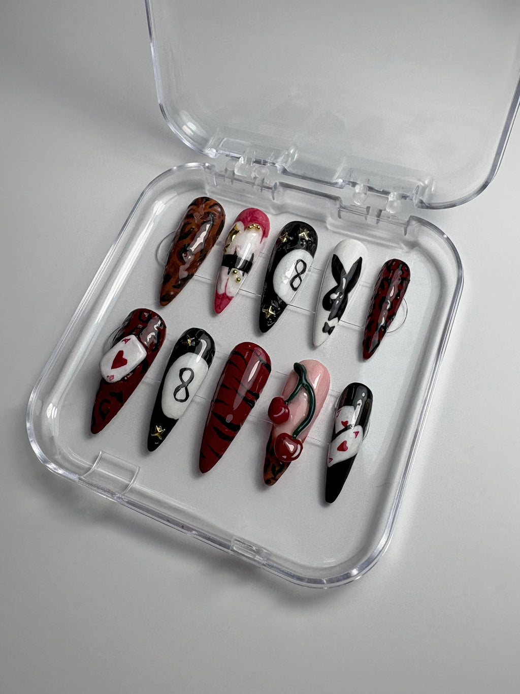8-ball stiletto nails